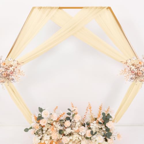 Sheer Gauze Wedding Arch Draping Fabric 29" x 20 FT 1 Panel Champagne - color: Champagne, size: 29"w x 240"l (Pack of 1)