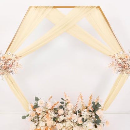 Sheer Gauze Wedding Arch Draping Fabric 29" x 20 FT 1 Panel Champagne - color: Champagne, size: 29"w x 240"l (Pack of 1)