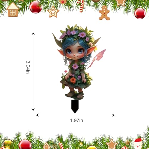 Christmas Elves Statue Accent with Outdoor Decorative Figurine Tabletop Ornament with Decor for Home Holiday(Green) - color: Green