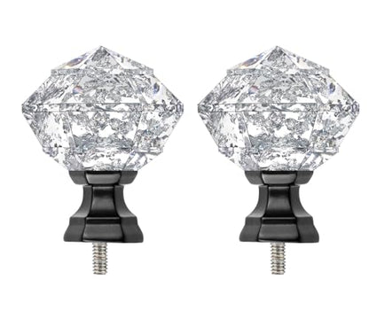 TONIAL Black Translucent Replacement Finials for 3/4 Inch Curtain Rod - color: Black