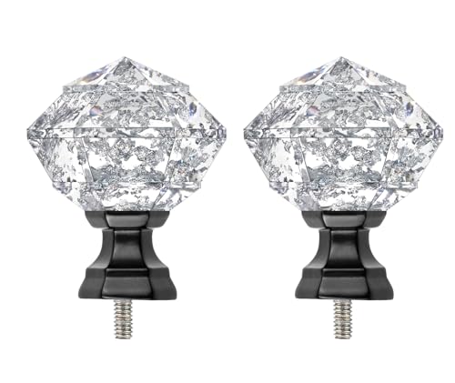 TONIAL Black Translucent Replacement Finials for 3/4 Inch Curtain Rod - color: Black