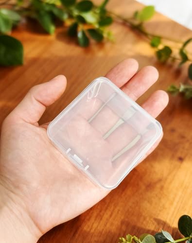LJY 60 Clear Square Plastic Boxes, 2.5 x 2.5 x 1.4 in for Coins - color: Transparent, size: Single Size (2.5 x 2.5 x 1.4 inch)