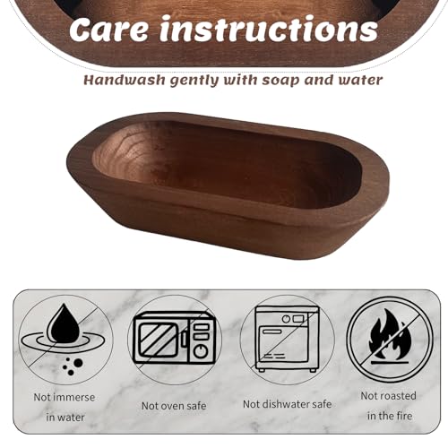 Wooden Dough Bowl 4 Pack Handmade Decorative Bowls for Candle Making