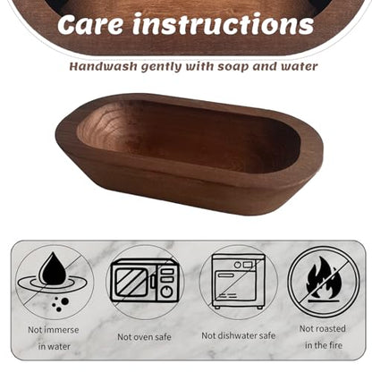 Wooden Dough Bowl 4 Pack Handmade Decorative Bowls for Candle Making