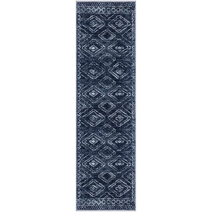 KILOCOCO Washable Runner Rug 2x7 ft Non Slip Hallway Runners, Dark Blue - color: Dark Blue, size: 2' x 7' (Runner)