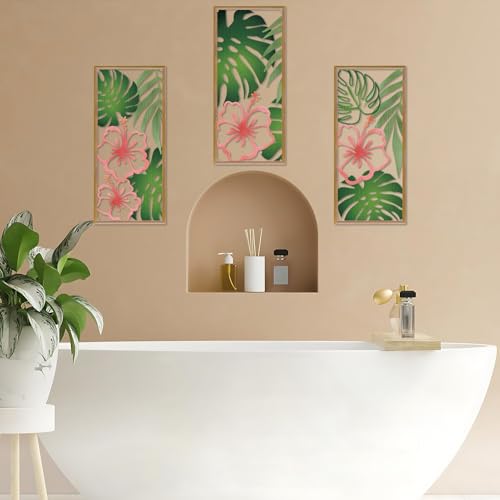 Resama Palm Leaves Metal Wall Decor 3 Pcs Tropical Wall Art - color: Fresh Style