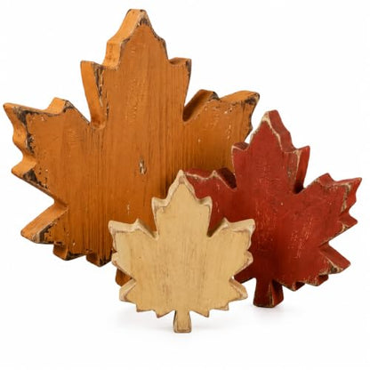 Wooden Leaves Fall Decor, Fall Decorations for Home - style: Maple