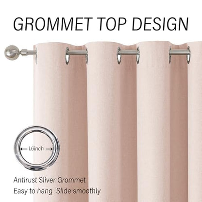 ChrisDowa Pink Blackout Curtains 45 Inches Long 2 Panels for Bedroom - color: Pink, size: 52"W x 45"L (Pack of 2)