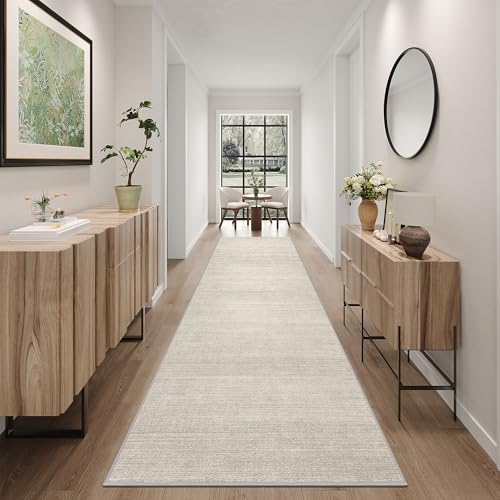 2x12 Runner Rug Non Slip, Washable Rug Runners for Hallways,Beige - color: Stripe-beige, size: 2' x 12' (Runner)