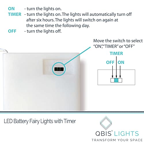 QBIS Warm White Christmas Lights Battery Operated, 40 Micro LEDs 6.5ft - size: 1PK-40 Warm White