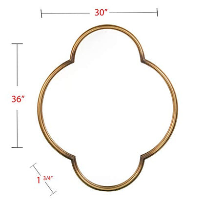 SEI Furniture Holly & Martin Willis Decorative Wall Mirror, Geometric Frame, Metallic Gold