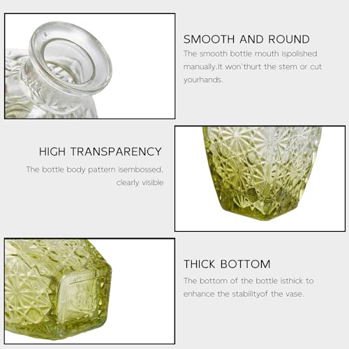 Glass Bud Vase Set of 24, Small Flower Vases, Glass Vases for Centerpieces, Vintage Home Table Decorations Bud Vases (24 Pcs, Green) - color: Green, size: 24 Pcs