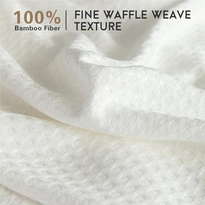 AmyHomie Cooling Waffle Blanket King Size, 100% Rayon Derived from Bamboo - color: White, size: King (108"x90")
