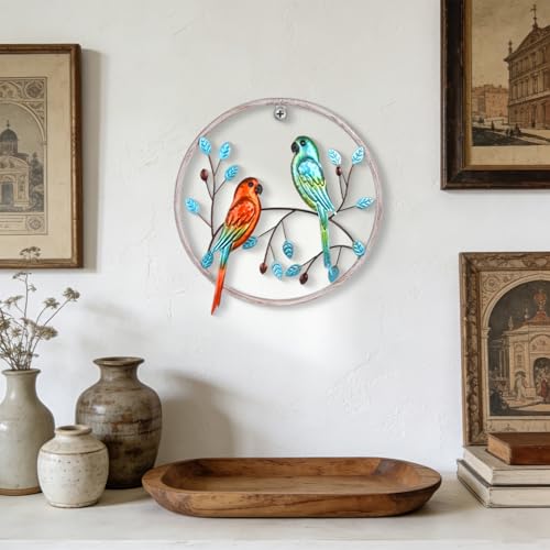 Newinhome Metal Parrot Wall Art Bird Decor - color: Parrots
