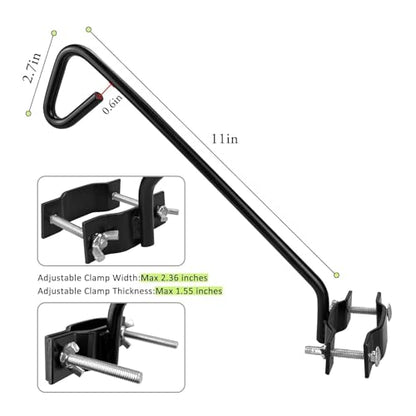 MIXXIDEA 11 Inch Long Fence Deck Hook Rail Hanging Mounting Kit Heavy Duty Bird Feeder Hook Decorative Hanger for Bird Feeders Planters Suet Baskets Lanterns on Balcony Porch Railing Fence - size: 11in Long Fence Hook-1 Pack