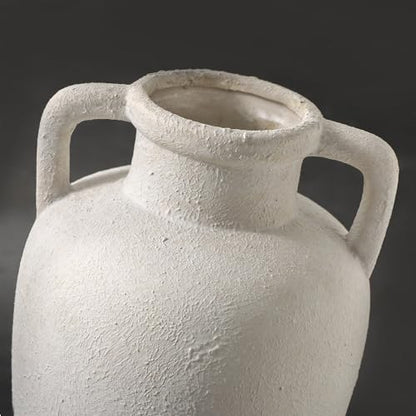 Ceramic Flower Vase, 11.41 Inch Tall Rustic Vase with 2 Handles - color: 103-5-11.4in