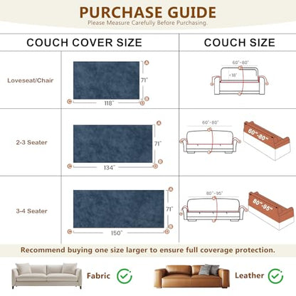 STACYPIK Waterproof Couch Covers for Sofa Non Slip Dogs Sofa Cover Washable - color: A-waterproof-navy Blue, size: Large Size(71" X118")