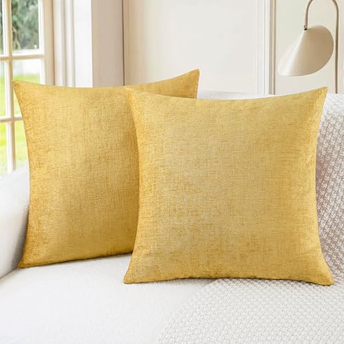 CaliTime Decorative Couch Throw Pillow Covers 16 X 16 Inches Gold - color: Gold, size: 16" x 16" (Pack of 2)