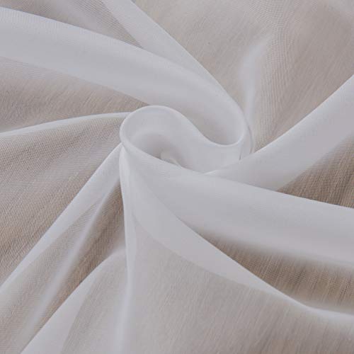 1 Panel Tab Top Sheer Drapery - Girls Room Sheer Voile Curtains - White 57(H) x 55(W) in - color: White, size: 55"W x 57"L (Pack of 1)