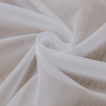 1 Panel Tab Top Sheer Drapery - Girls Room Sheer Voile Curtains - White 57(H) x 55(W) in - color: White, size: 55"W x 57"L (Pack of 1)