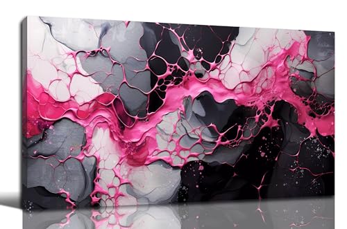 GUGIKA Abstract Wall Art for Living Room, Pink Canvas Wall-Art for Girls Bedroom, Print Paintings, Size 20x40 Inches - color: ABSTRACT-15, size: 40"L x 20"W