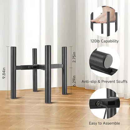 NSYOOMH 2-Pack Adjustable Metal Plant Stand, Fits 8-13" Flower Pots Holder - color: BLACK-2PC, size: 8-13 INCH