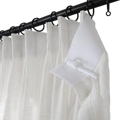 TWOPAGES Natural Pinch Pleated Sheer Curtains, 26" W x 72" L, 2 Panels - color: Natural, size: 26"W x 72"L (Pack of 2)