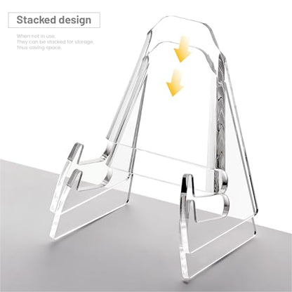 YUXUN 2 Pack Plate Stand for Display Acrylic Display Stand with Ledge - size: 5.9 Inch