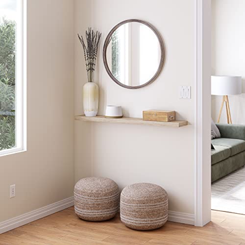 Ballucci Floating Shelf, 48" Wood Wall Shelf with Invisible Brackets for Bathroom, Living Room, Bedroom, Kitchen, Nursery, 8" Deep, Oak Finish - color: Natural Oak, size: 47.2 inches