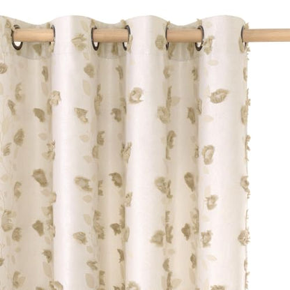 BGment Jacquard Linen Curtains for Living Room 84 inches Long - 2 Panels - color: Beige, size: 52"W x 84"L (Pack of 2)