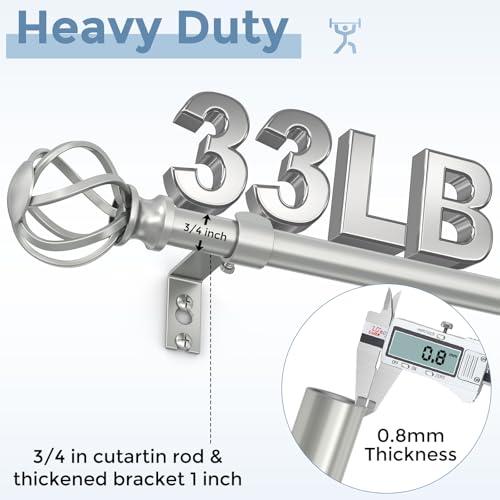 2 Pack Silver Curtain Rod 30-42 Inch, Adjustable Curtain Rods for Windows - color: Antique Silver, size: 30"-42"|2 Pack
