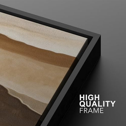 SIGNWIN Framed Canvas Print Wall Art Layered Terracotta Landscape Abstract Modern Earthy Tones Illustrations Modern Art Minimal Boho Relax/Calm for Living Room, Bedroom, Office - 16"x24"x2 Black - color: A29-2510-m24, size: 16"x24"x2 Panels Black