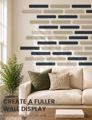 Fluxynara 13" x 2" Felt Wall Panels, Carbon Blue - color: Carbon Blue, size: 8-pack