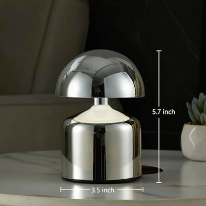 SAIWEYA Modern Cordless Mushroom Small Table Lamp, Dimmable Touch Battery
