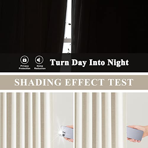 Vision Home Natural Pinch Pleated Full Blackout Curtains Linen Blended Room Darkening Window Curtains 72 inch for Living Room Bedroom Thermal Insulated Pinch Pleat Drapes with Hooks 2 Panel 40"Wx72"L - color: Natural, size: 40"W x 72"L (Pack of 2)