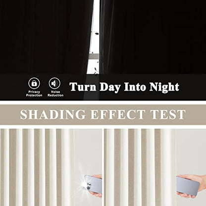 Vision Home Natural Pinch Pleated Full Blackout Curtains Linen Blended Room Darkening Window Curtains 72 inch for Living Room Bedroom Thermal Insulated Pinch Pleat Drapes with Hooks 2 Panel 40"Wx72"L - color: Natural, size: 40"W x 72"L (Pack of 2)