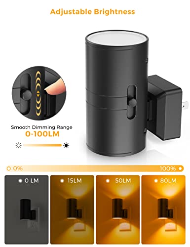 L LOHAS LED Night Light, Amber Nightlight,Dimmable Night Light,Light Sensor - color: Amber, size: 2 Pack