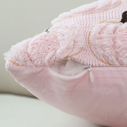 AVOIN colorlife Pink Fall Pumpkin Throw Pillow Covers 20x20 Inch - color: Pink, size: 20" x 20" (Pack of 2)