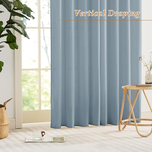 RYB HOME Non See Through Stone Blue Sheer Curtains 72 inches Long - color: Stone Blue, size: 52"W x 72"L (Pack of 2)
