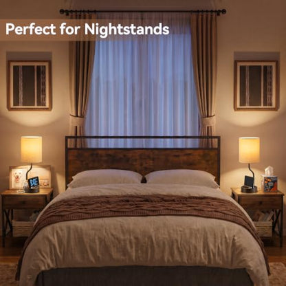 Fenmzee Bedside Lamps for Bedroom Set - 18" Beige Table Lamp for Nightstand - color: Beige & Coffee