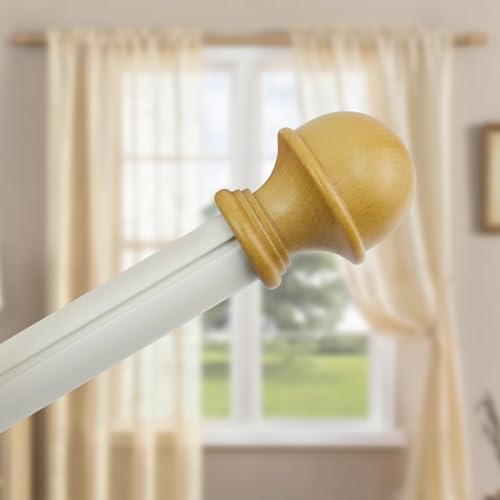 T Tulead 2PCS Wood Curtain Rod Finials 1.14 Inch Inner Dia - color: Wood-2pcs