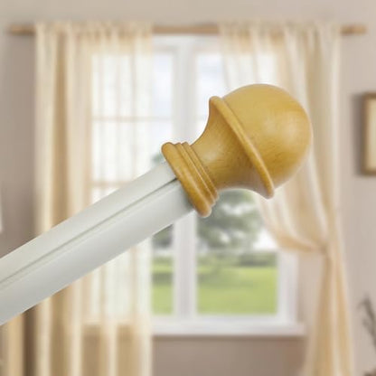 T Tulead 2PCS Wood Curtain Rod Finials 1.14 Inch Inner Dia - color: Wood-2pcs