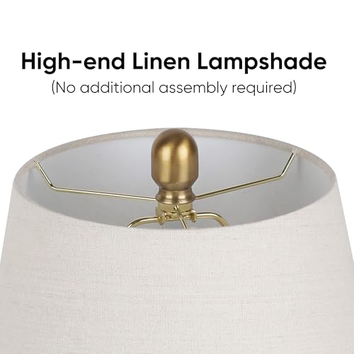 Farmhouse Ceramic Table Lamp, Natural Distressed Earth Tone Finish, Grey
