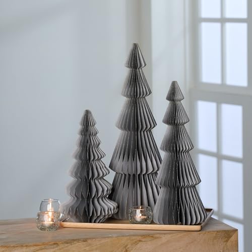 Your Heart's Content Honeycomb Paper Trees, Set of 3 (Large Set 3 Gray) - color: Large Set 3 Gray