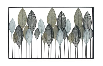 Deco 79 Metal Leaf Wall Sculpture, Wall Art 59" x 1" x 37" Bronze - color: Bronze, size: 59"L x 1"W