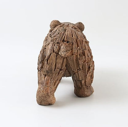 Hymmah Brown Bear Statue Home Decor Statue Rustic Home Decorations for Living Room, Boho Sculpture Resin Animal Collectible Figurines for Indoor Decor (B-Brown) - style: brown bear