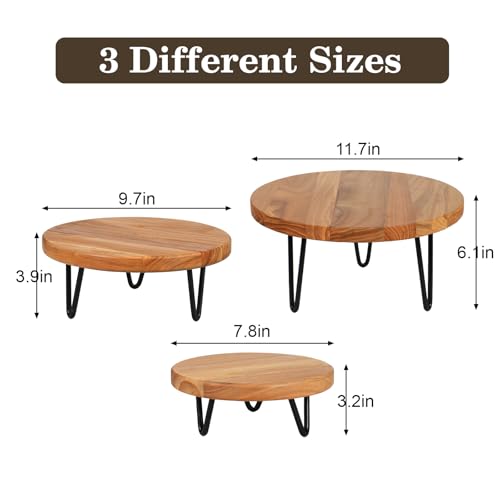 Wood Plant Stand, Wooden Round Plant Stand for Indoor Plants, Modern Plant Holder for Succulent Plant Nursery Pot Flower Pot (S+M+L) - size: S+M+L