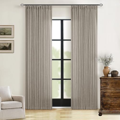Modern Farmhouse Linen Curtains 80 Inches Long 2 Panels Set Burlywood Birch - color: Burlywood Birch, size: 40"W x 80"L (Pack of 2)