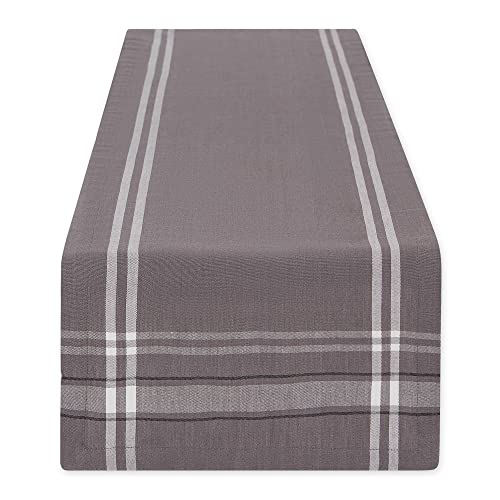 DII French Stripe Dining Table Collection Farmhouse Style Table Runner, 14x108 Inches, Gray Chambray - color: Gray Chambray, size: 14x108 Inches (Pack of 1)
