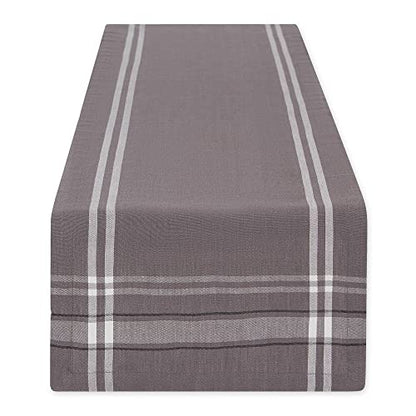 DII French Stripe Dining Table Collection Farmhouse Style Table Runner, 14x108 Inches, Gray Chambray - color: Gray Chambray, size: 14x108 Inches (Pack of 1)